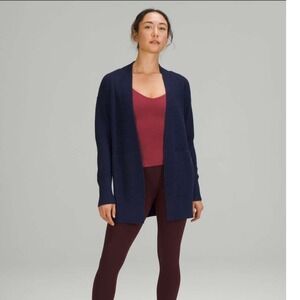 Lululemon Cashlu Sweater Wrap Night Sea Navy Blue Ribbed Cardigan- S
